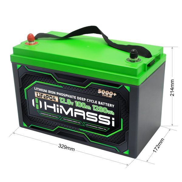 HiMASSi 12V 100Ah LiFePO4 Battery : H100-12V - Image 2